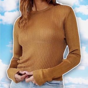 NWT FREE PEOPLE H2O Pullover Crew Lightweight Knit Sweater Boho Preppy Grunge